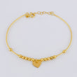 Bracelet Hoop Beads Heart Plate 3.8 g / 7 in / 3 mm Yellow Gold 18K