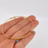 Pulso Aro Bolas Ojo Turco 4.1 g / 7 in / 3 mm Oro Amarillo 18K