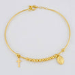 Bracelet Hoop Beads Miraculous Virgin 4.35 g / 7 in / 3 mm Yellow Gold 18K