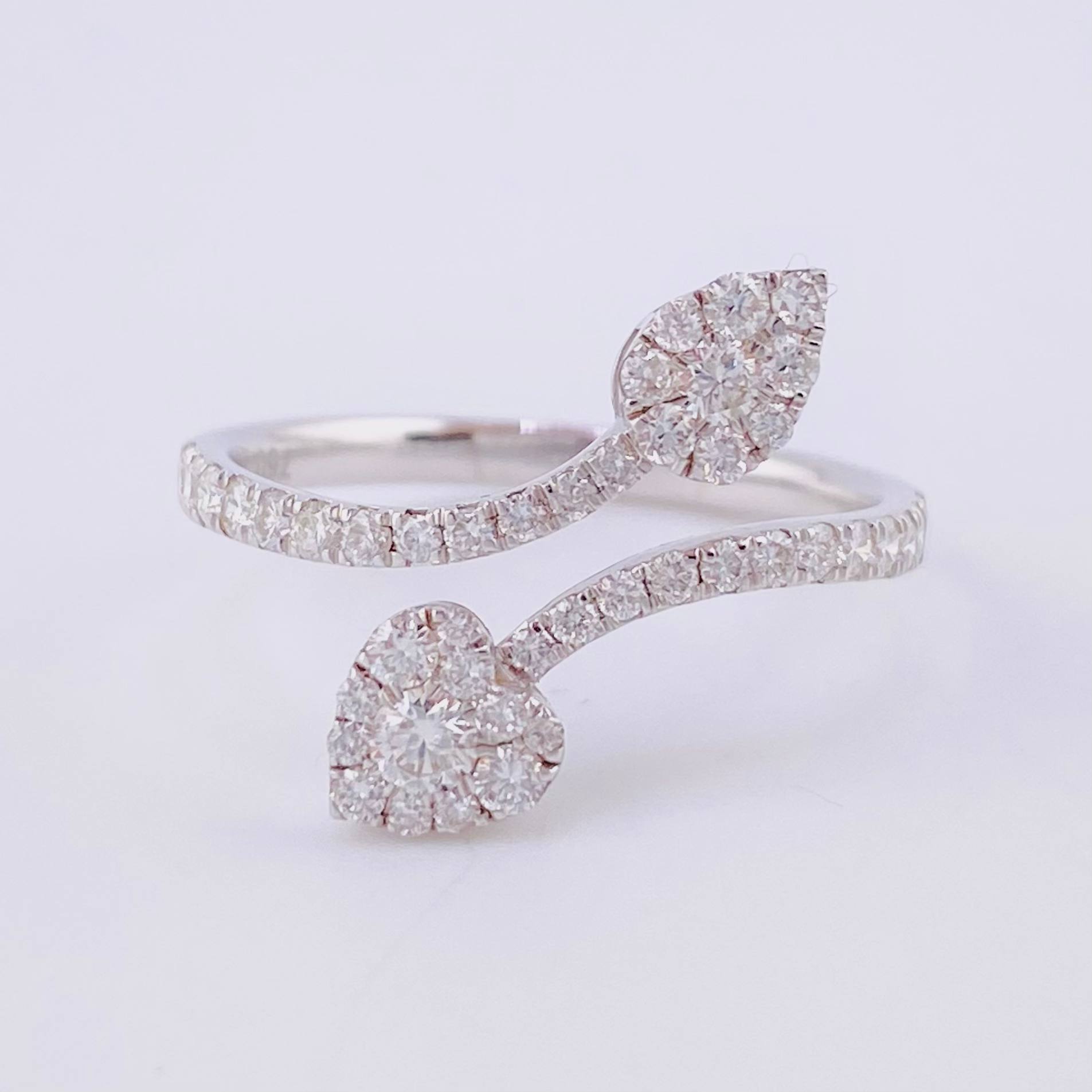 Vine Ring Diamonds 0.63pts Diamonds 63pts 2.3g / T6 3/4 18K White Gold