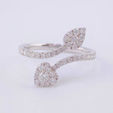 Vine Ring Diamonds 0.63pts Diamonds 63pts 2.3g / T6 3/4 18K White Gold