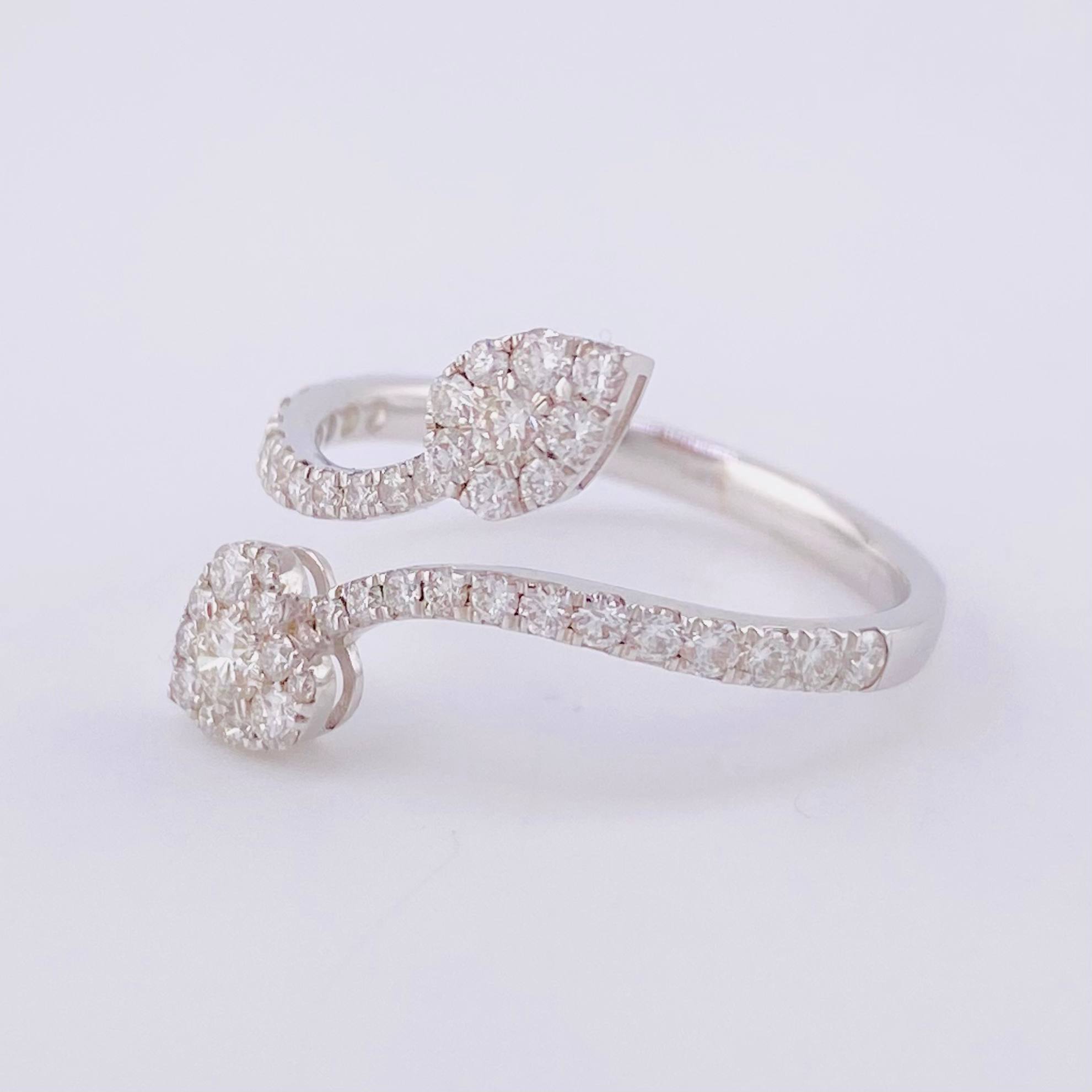Vine Ring Diamonds 0.63pts Diamonds 63pts 2.3g / T6 3/4 18K White Gold