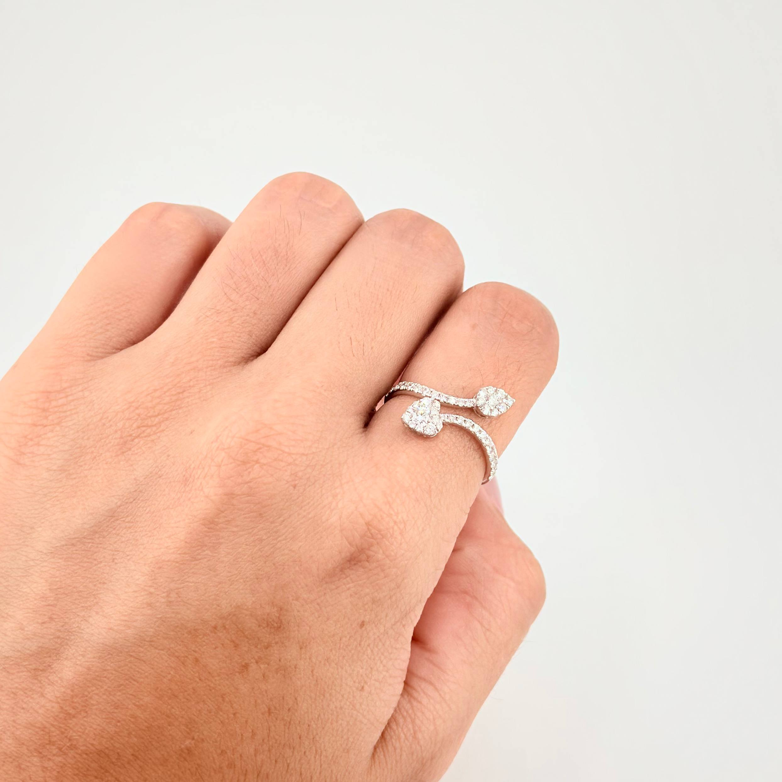 Vine Ring Diamonds 0.63pts Diamonds 63pts 2.3g / T6 3/4 18K White Gold