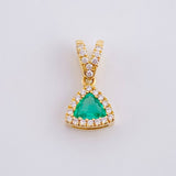 Pendant Glamour Emerald 40pts Diamond 0.25pts 2.05g / 3/4 in 18K Yellow Gold
