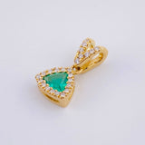 Pendant Glamour Emerald 40pts Diamond 0.25pts 2.05g / 3/4 in 18K Yellow Gold