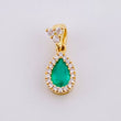 Pendant Rocío de Luz Esmeralda 0.69pts Diamond 0.31pts 1.7g / 3/4 in 18K Yellow Gold
