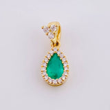 Pendant Rocío de Luz Esmeralda 0.69pts Diamond 0.31pts 1.7g / 3/4 in 18K Yellow Gold