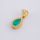 Pendant Rocío de Luz Esmeralda 0.69pts Diamond 0.31pts 1.7g / 3/4 in 18K Yellow Gold