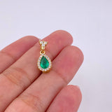 Pendant Rocío de Luz Esmeralda 0.69pts Diamond 0.31pts 1.7g / 3/4 in 18K Yellow Gold