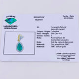 Pendant Rocío de Luz Esmeralda 0.69pts Diamond 0.31pts 1.7g / 3/4 in 18K Yellow Gold