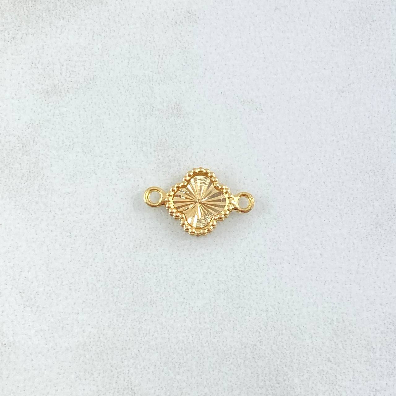 Charm Trebol 0.45gr / 1.3cm-Edged Diamond Cut Yellow Gold 18K *