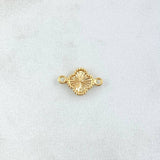 Charm Trebol 0.45gr / 1.3cm-Edged Diamond Cut Yellow Gold 18K *