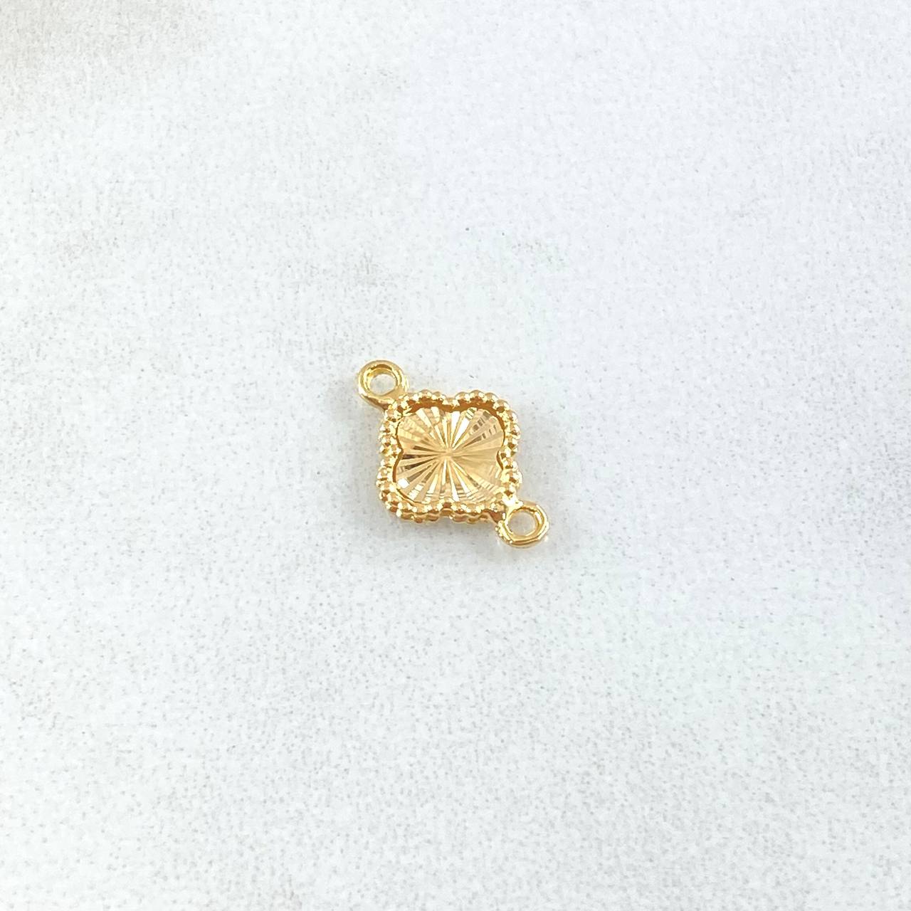 Charm Trebol 0.45gr / 1.3cm-Edged Diamond Cut Yellow Gold 18K *
