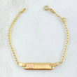 Bracelet Baby Spike Rectangular Plate Clover 1.8gr / 12cm-14cm / 1.6mm Pink Resin Adjustable Yellow Gold 18K *