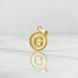 Dije Letra G Mate 0.55gr / 1.5cm / Circulo Cargador Bordeado Oro Amarillo 18K *