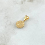 Pendant Letter F 0.6gr / 2cm / Yellow Gold 18K Bordered Circle