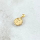 Pendant Letter T Mate 0.55gr / 1.5cm / Yellow Gold 18K Bordered Charger Circle