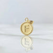 Pendant Letter F Matte 0.55gr / 1.5cm / Yellow Gold 18K Bordered Charger Circle
