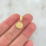 Dije Letra B 0.6gr / 2cm / Circulo Bordeado Oro Amarillo 18K