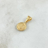 Pendant Letter U 0.6gr / 2cm / Yellow Gold 18K Bordered Circle