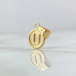 Dije Letra U 0.65gr / 2cm / Circulo Bordeado Oro Amarillo 18K