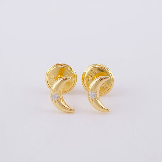 Stud Earrings Luna 0.45g / in / 6.1mm Yellow Gold 18K