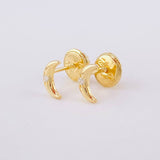 Stud Earrings Luna 0.5g / in / 6.1mm Yellow Gold 18K