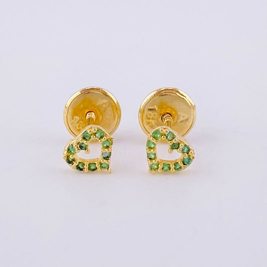 Stud Earrings Heart Silhouette 0.55g / in / 4.55mm Yellow Gold 18K