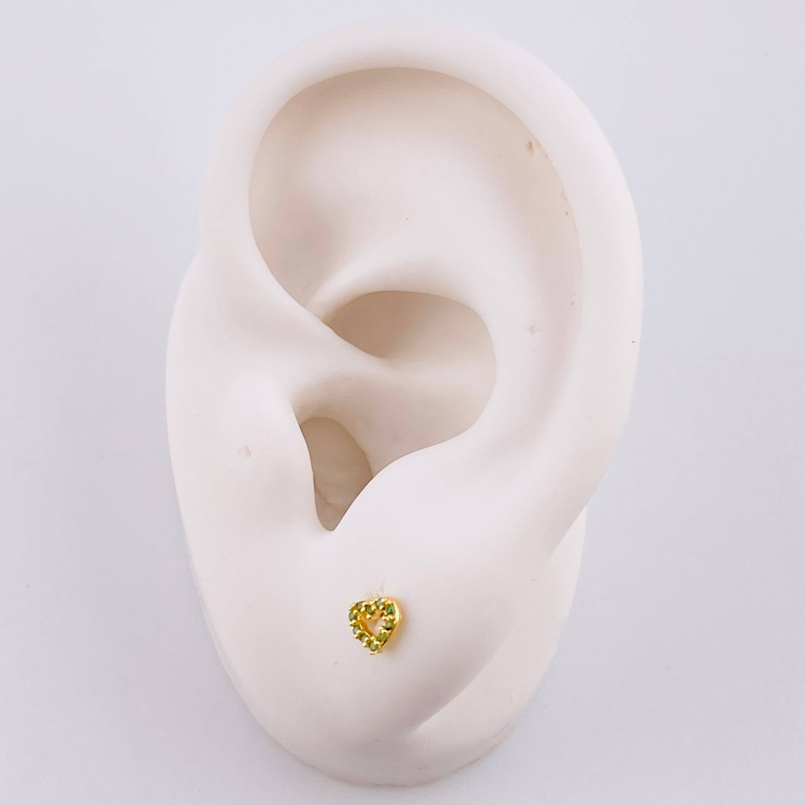 Topos Corazón Silueta 0.55g / in / 4.55mm Oro Amarillo 18K