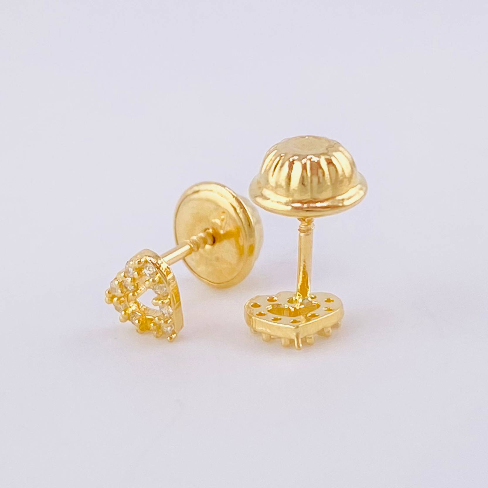 Topos Corazón Silueta 0.55g / in / 4.55mm Oro Amarillo 18K