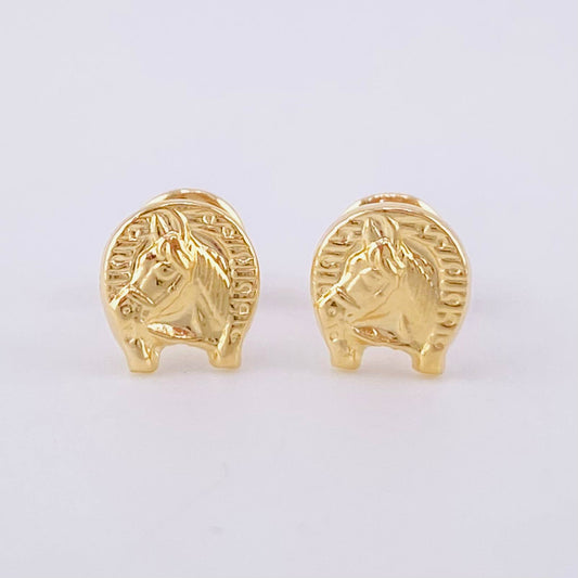 Stud Earrings Horseshoe 0.6g / in / 7.4mm Yellow Gold 18K