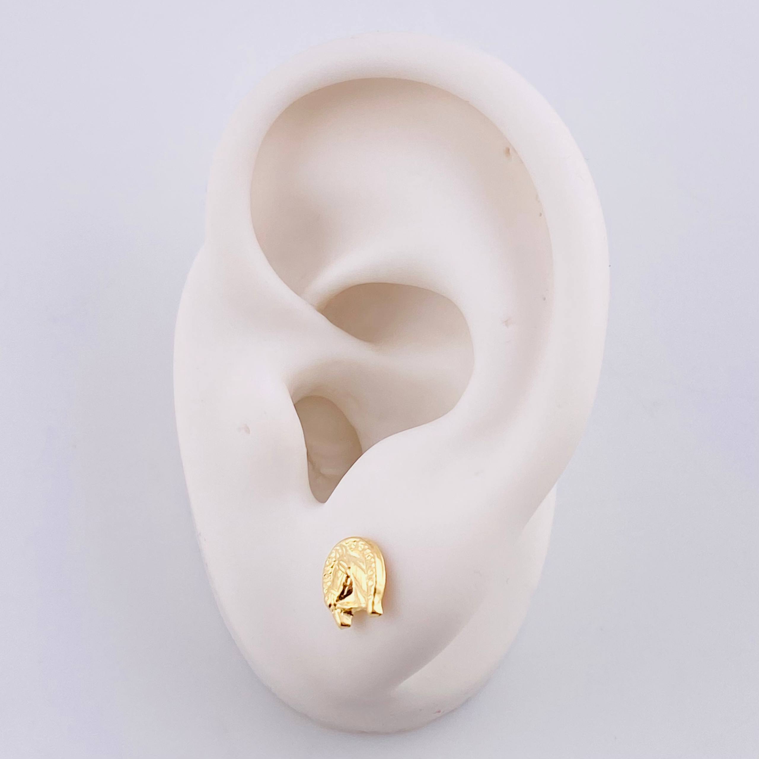 Topos Herradura Caballo 0.6g / in / 7.4mm Oro Amarillo 18K