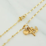 Mirror Flower Chain Set + Three Graces Pendant / 1.5gr / 17 3/4 in 18K Yellow Gold