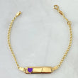 Bracelet Baby Spike Rectangular Plate Heart 1.65gr / 13cm-14cm / 1.6mm Purple Resin Adjustable Yellow Gold 18K ©