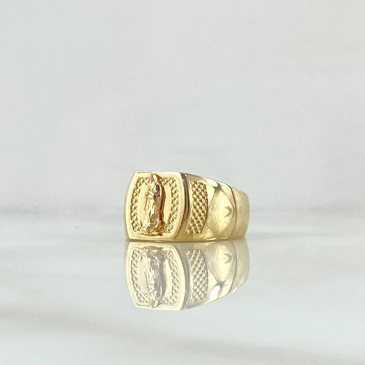 Anillo Sello Guadalupe Punteado 3.6gr / T6 1/2 / Oro Amarillo 18K
