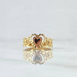 Anillo Rosas Corazon 3.6gr / T5 1/4 / Diamantado Dos Oros Amarillo Rosa 18K