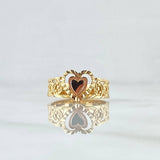 Anillo Rosas Corazon 3.2gr / T4 3/4 / Diamantado Dos Oros Amarillo Rosa 18K ©