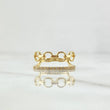 Linear Roll-On Ring 2.7gr / T6 3/4 / White Zircons Yellow Gold 18K ©