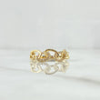 Anillo Cubano Rustico 2.6gr / T9 / Circones Blancos Oro Amarillo 18K ©