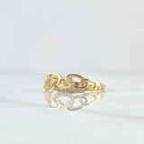 Anillo Cubano Rustico 2.6gr / T9 / Circones Blancos Oro Amarillo 18K ©