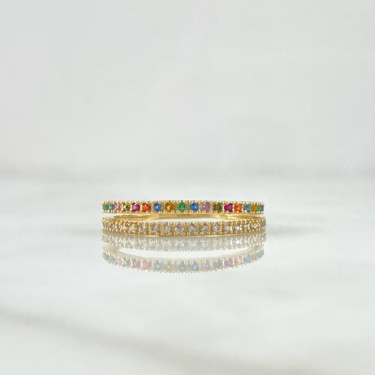 Double Rail Churumbela Ring 2.05gr / T6 1/2 / Multicolor Yellow Gold 18K ©