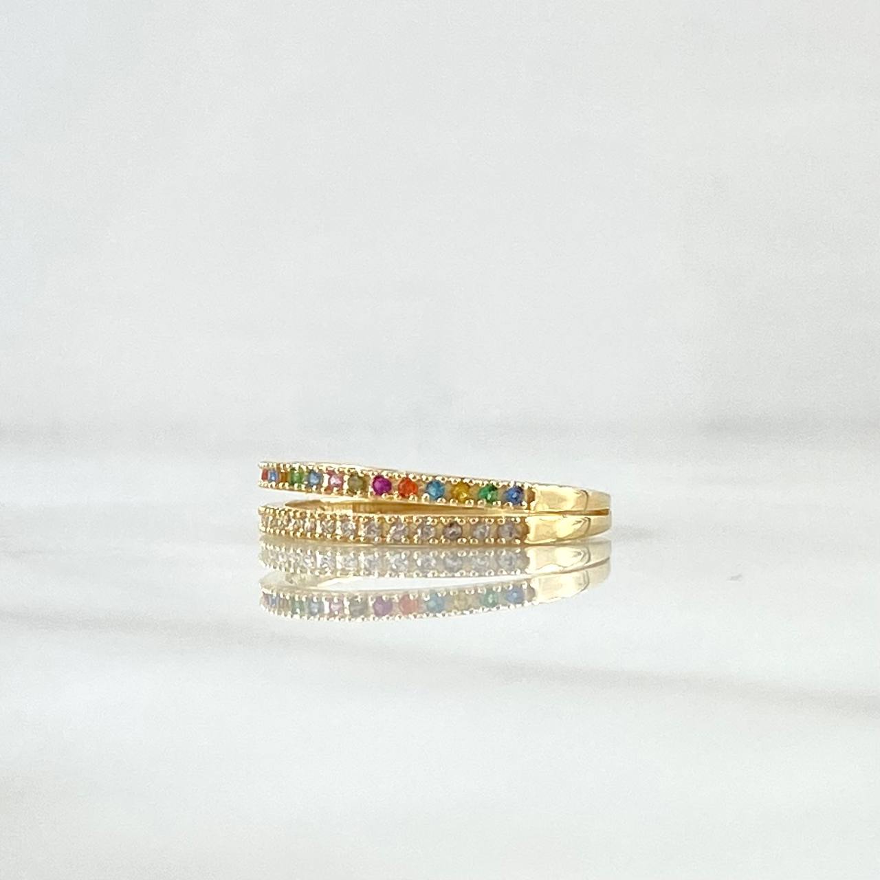 Double Rail Churumbela Ring 2.05gr / T6 1/2 / Multicolor Yellow Gold 18K ©