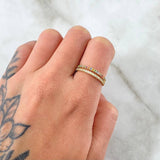 Double Rail Churumbela Ring 2.05gr / T6 1/2 / Multicolor Yellow Gold 18K ©