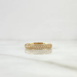 Churumbela Ring Thick 3.95gr / T7 3/4 / White Zircons Yellow Gold 18K