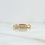 Churumbela Ring Thick 3.95gr / T7 3/4 / White Zircons Yellow Gold 18K