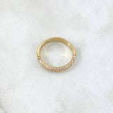 Churumbela Ring Thick 3.95gr / T7 3/4 / White Zircons Yellow Gold 18K