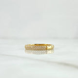 Churumbela Ring Thick 3.6gr / T7 1/4 / White Zircons Yellow Gold 18K *