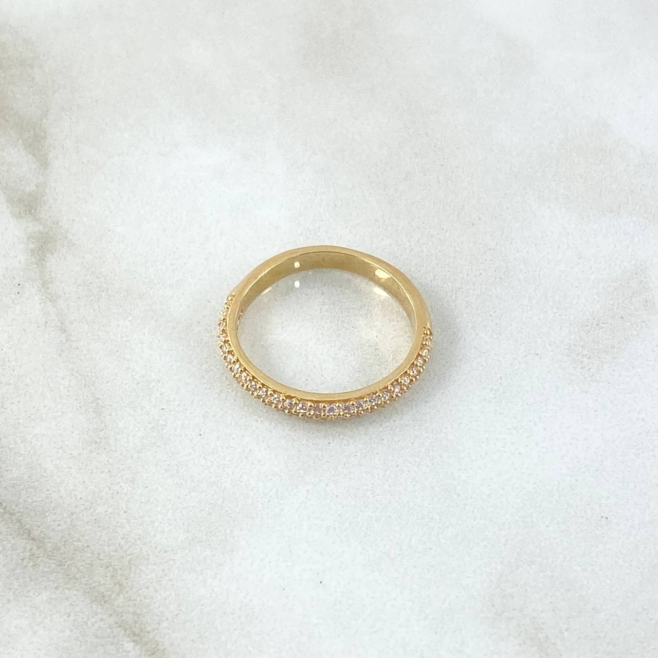 Anillo Churumbela Tupida 2.5gr / T5 1/4 / Circones Blancos Oro Amarillo 18K ©