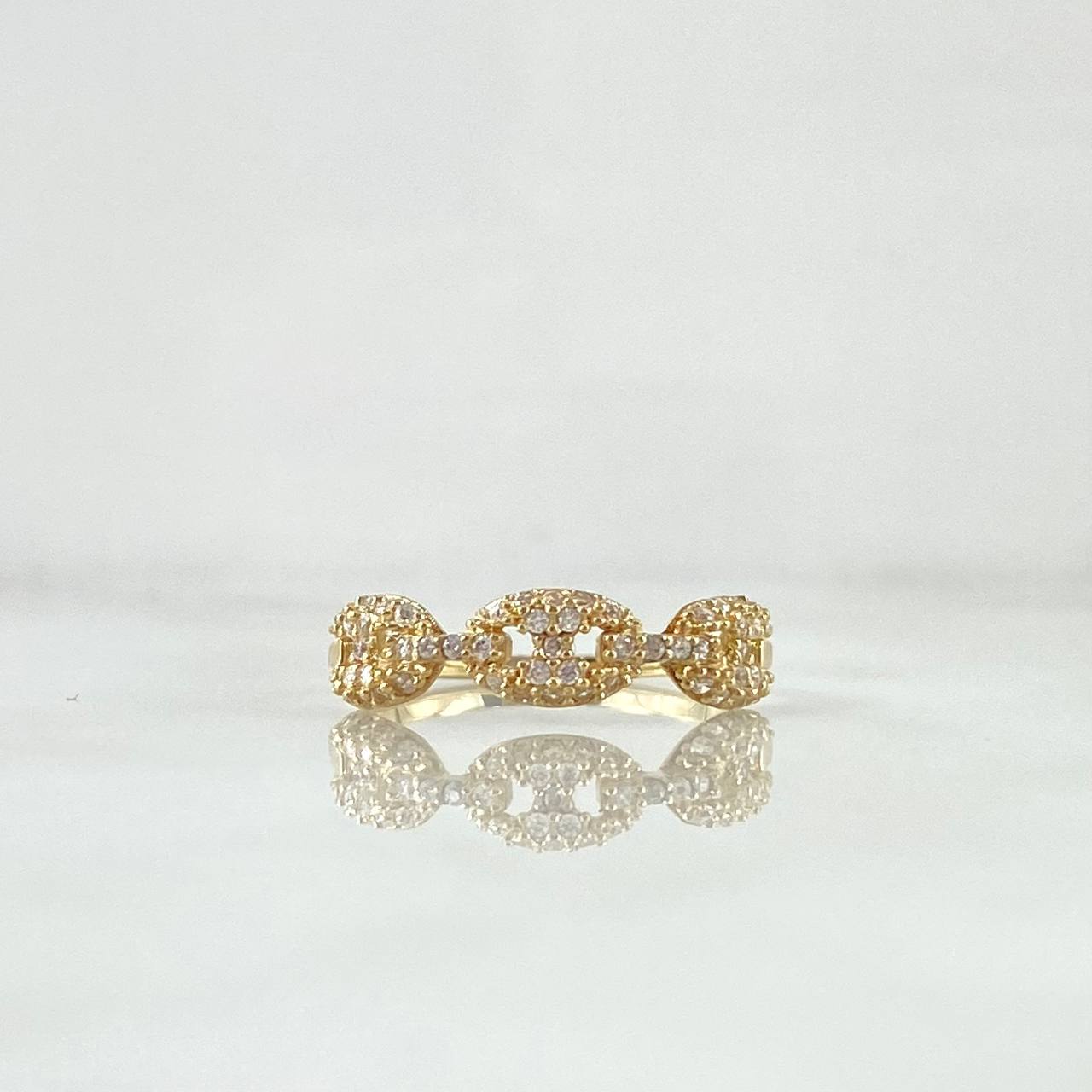 Ring GC 1.8gr / T7 / White Zircons Yellow Gold 18K