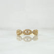 Anillo GC 2.05gr / T8 / Circones Blancos Oro Amarillo 18K *
